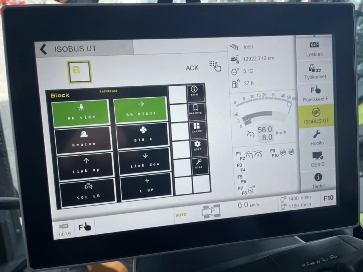 Interfaz de ISOBUS Block en un terminal virtual CLAAS