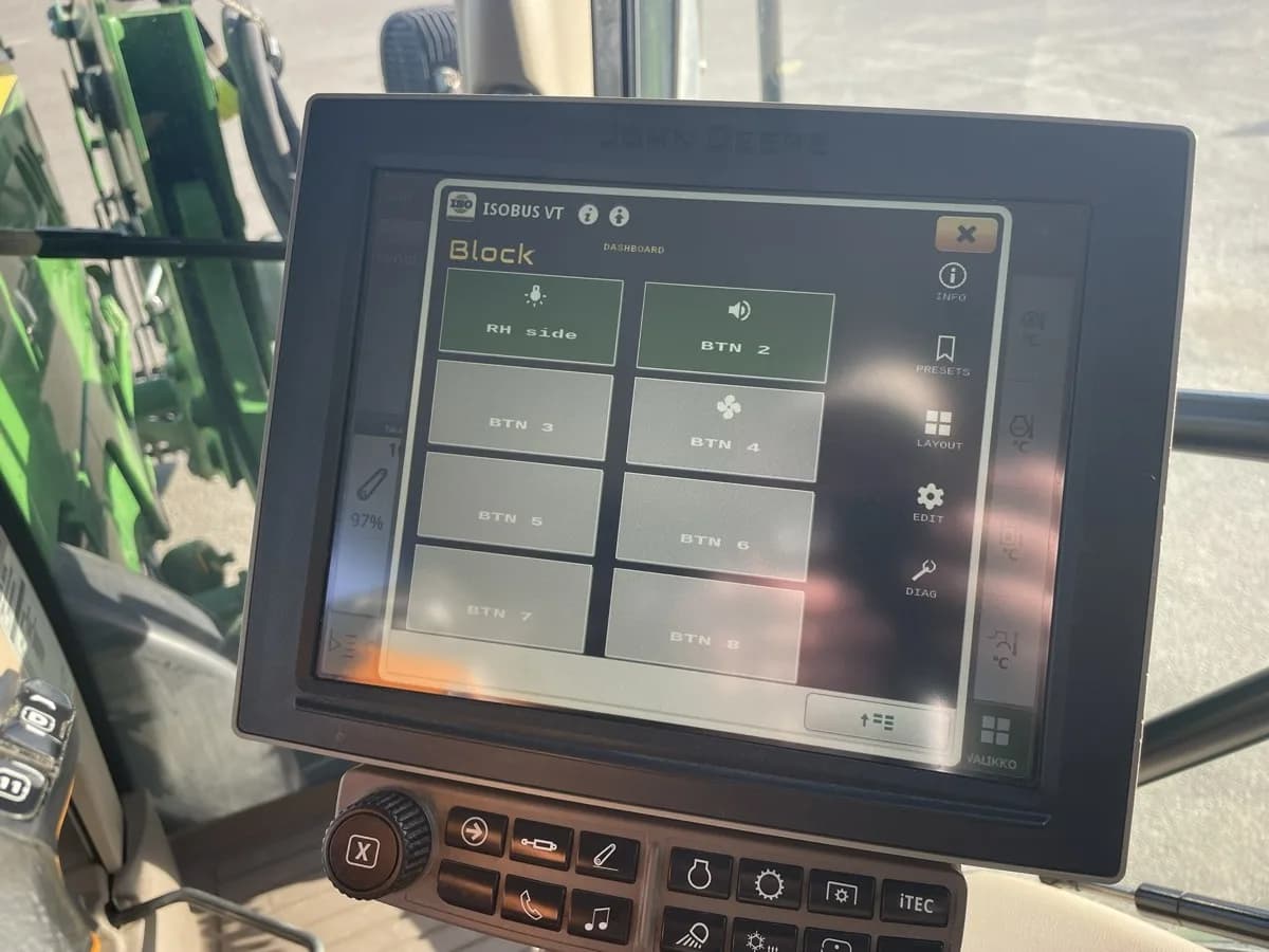 Interfaz de ISOBUS Block en un terminal virtual John Deere