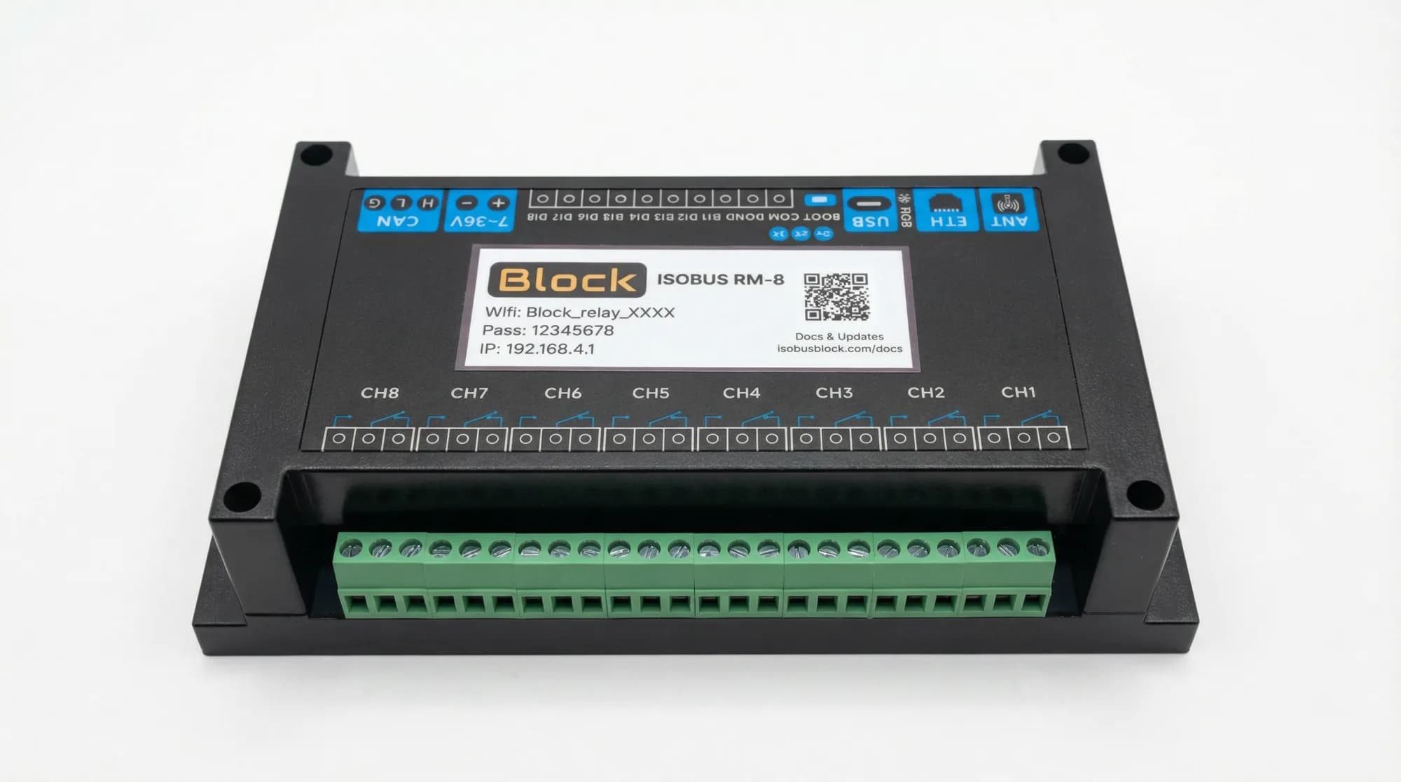 ISOBUS Block — 8-Channel Relay Module